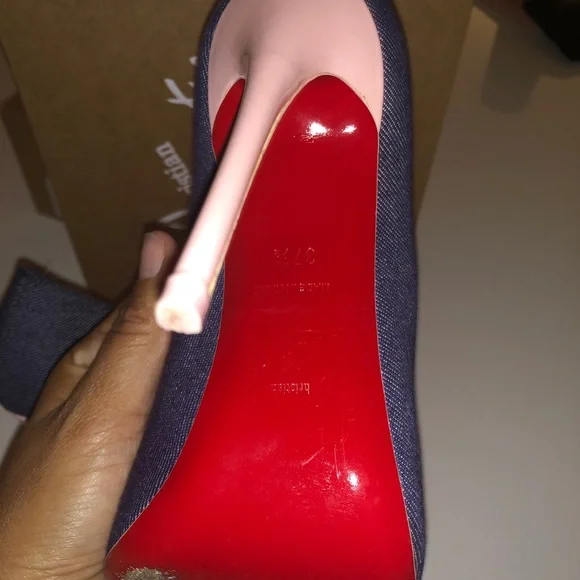 Christian Louboutin So Kate 120 Blue Denim Pink - Picture 6 of 16